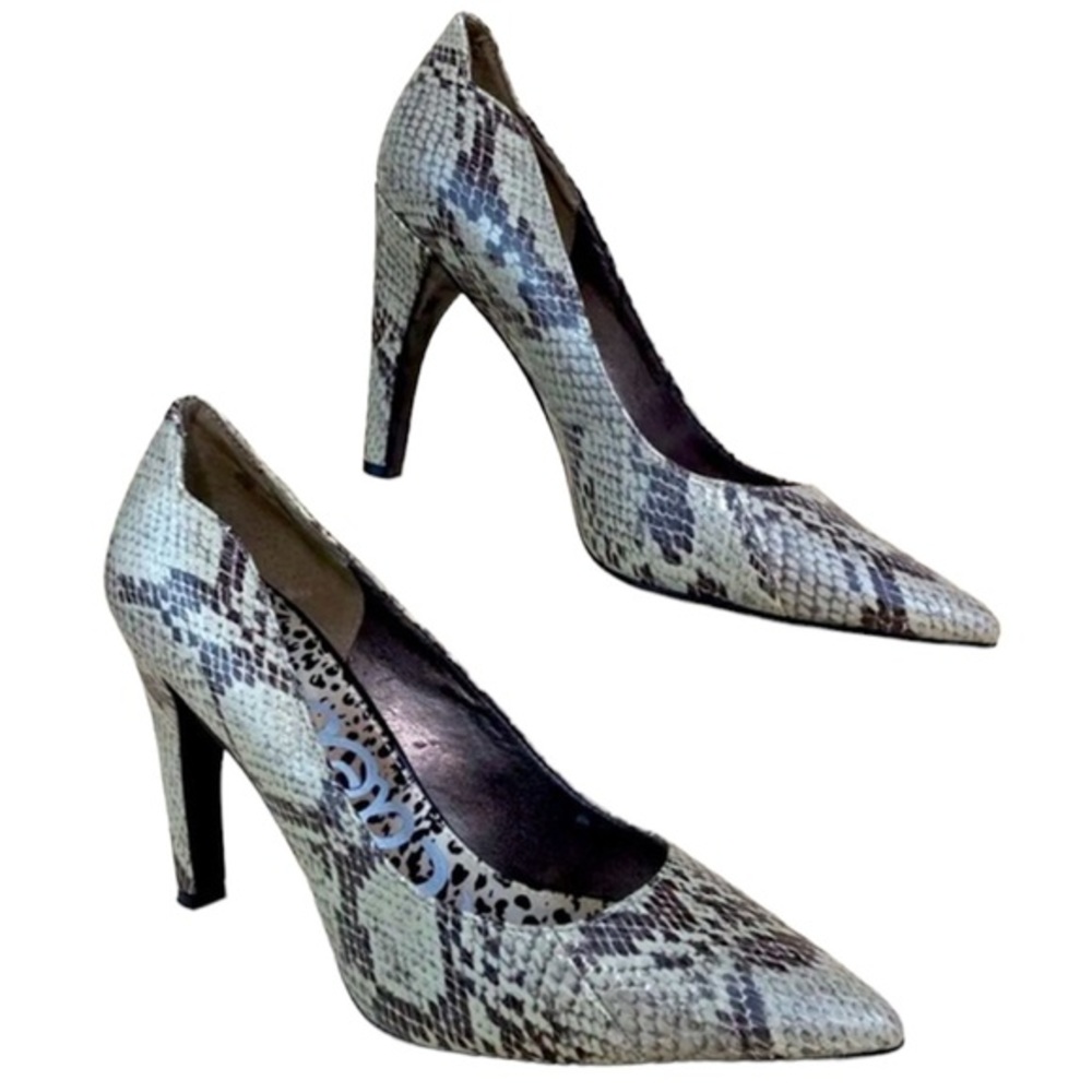 Sam Edelman "Sadi" Snakeskin Print Pointy Toe Heel Pumps Size 8.5